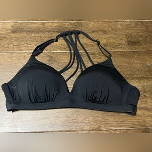 Athleta Aqualux black bikini top, sz medium